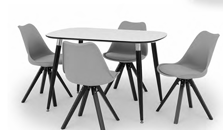 Harmony Rectangular Dining Set with Violet PU Chairs