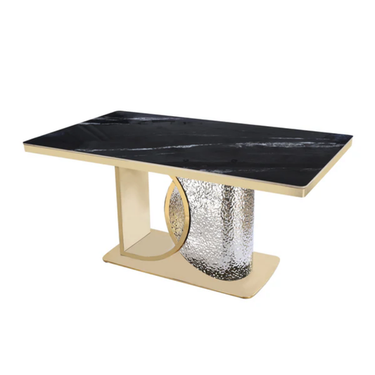 Louis Modern Hammered Design Dining Table