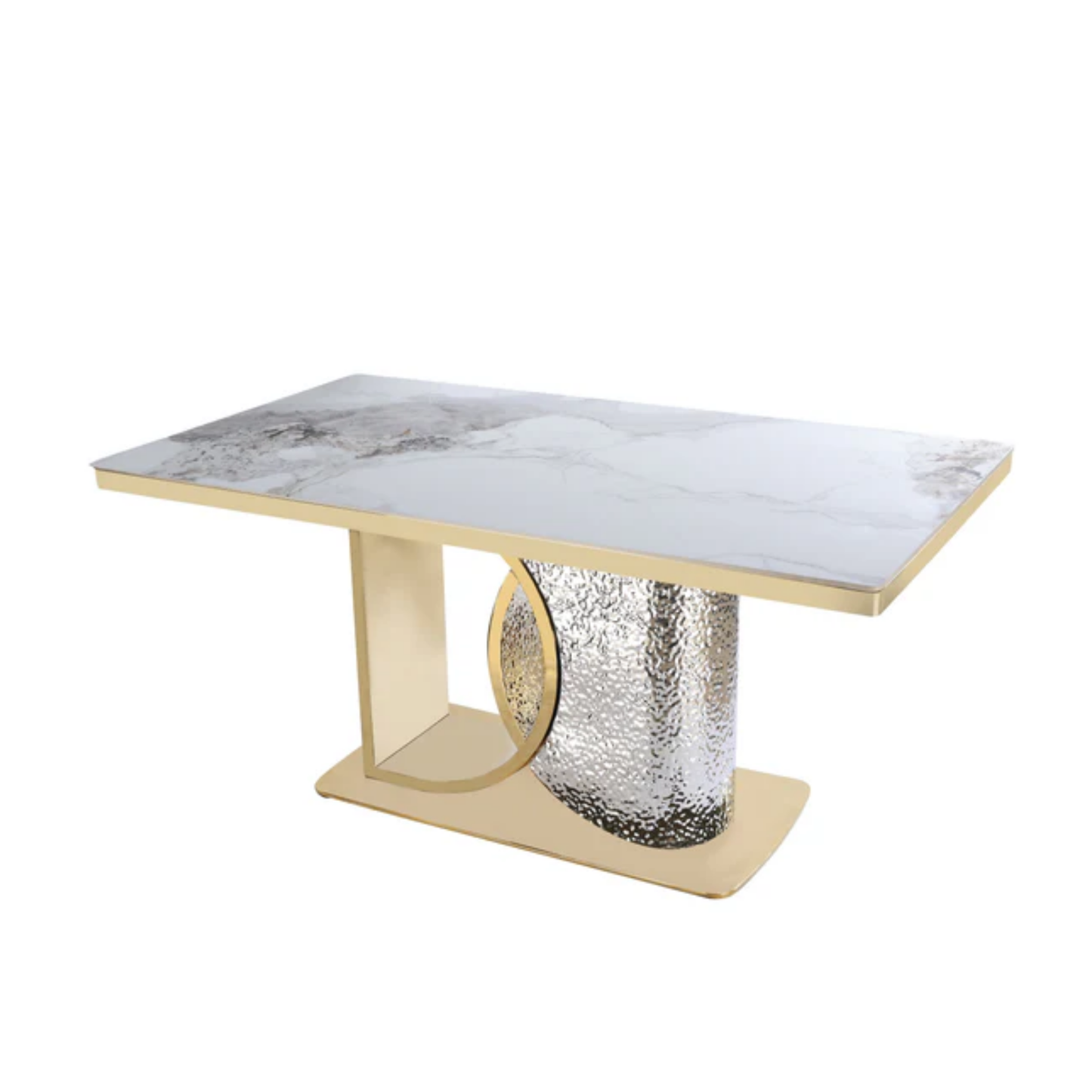 Louis Modern Hammered Design Dining Table