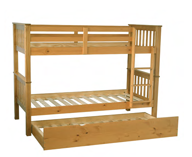 Mission Honey Wooden Bunk Bed with Trundle