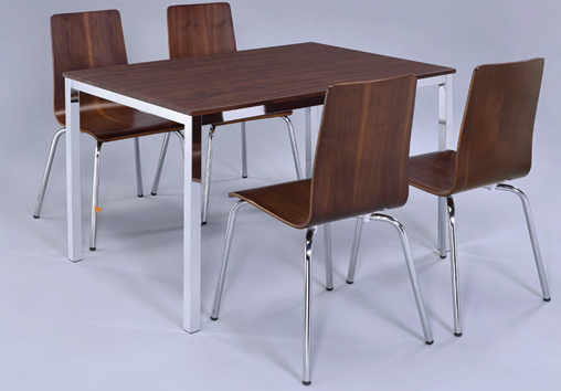 Walnut Rectangular Dining Set 4 Chairs