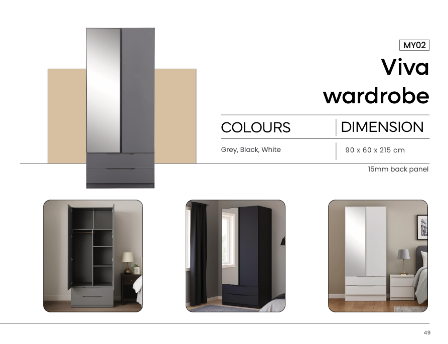 MY02 - Viva Wardrobe - [ 2 Draws Outside ]