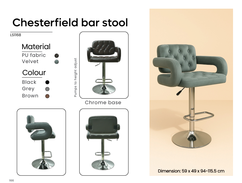 IS1168 - Chesterfield Bar Stool