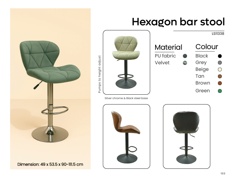 LS11338 - Hexagon Bar Stool