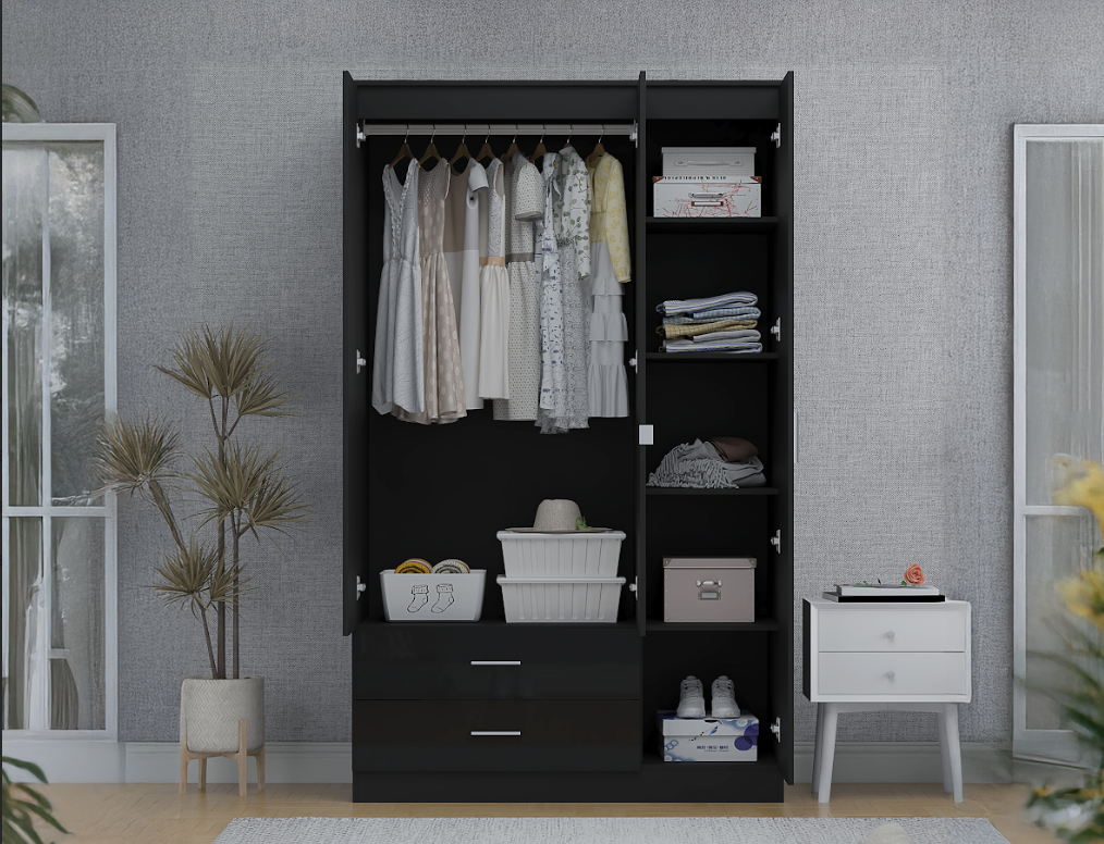EA332 - Derby Tall 3 Door [ 2 Draws Outside ]