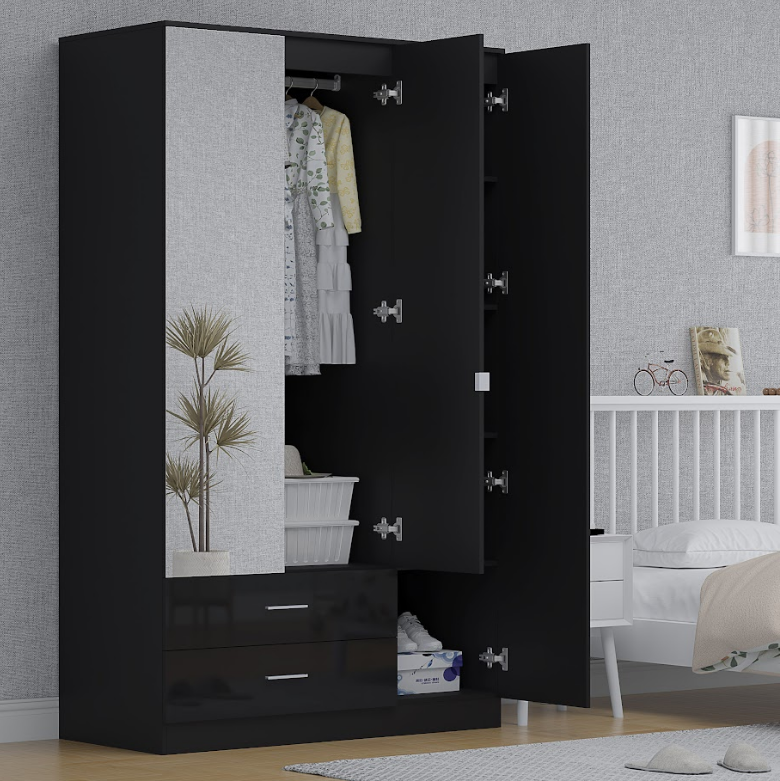 EA332 - Derby Tall 3 Door [ 2 Draws Outside ]