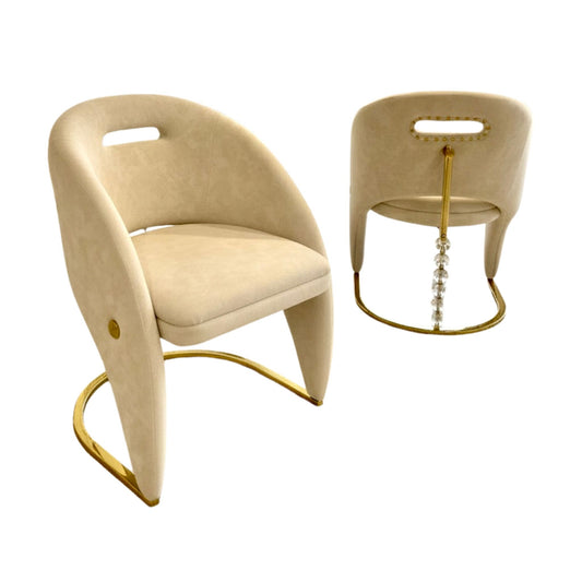 Vegas Cream Gold Dining Chair