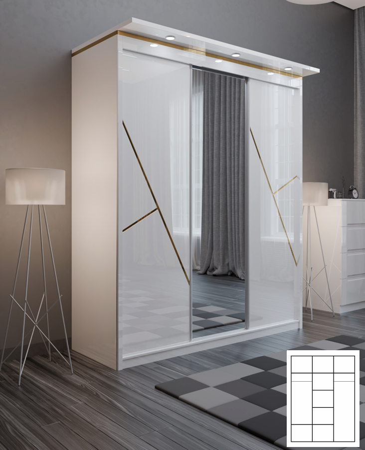 W10 High Gloss Wardrobe