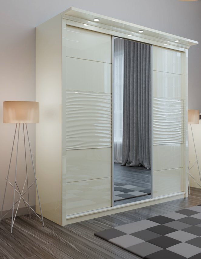 Wavy High Gloss Wardrobe